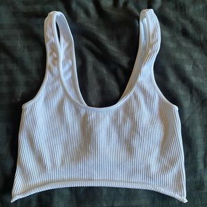 white cropped tank